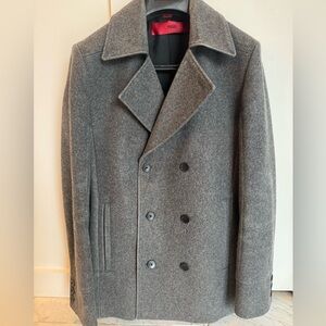 Hugo Boss Men’s Charcoal Grey Wool Peacoat – $100